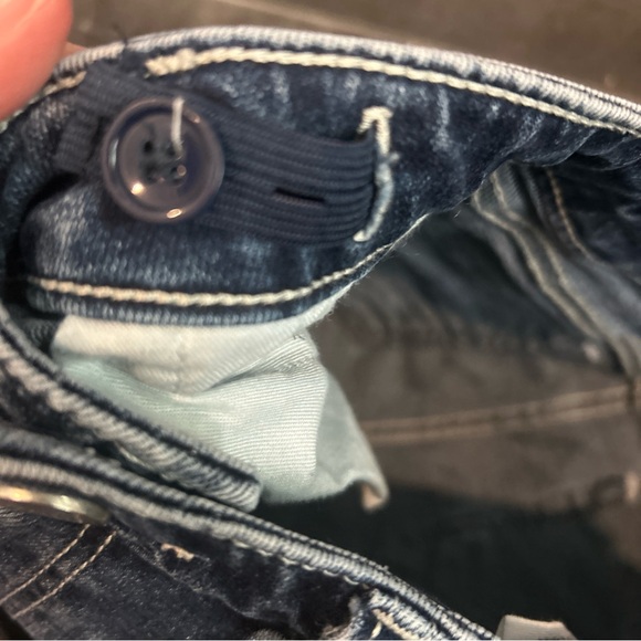 BKE Dark Blue Jean Shorts with Frayed Hem - Picture 3 of 7